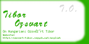 tibor ozsvart business card